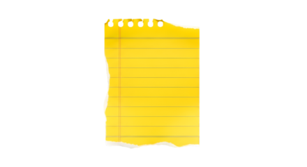 Torn Yellow Lined Paper Sheet with Jagged Edge graphic