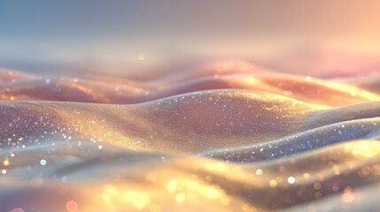 Shimmering fabric creating abstract elegant light waves