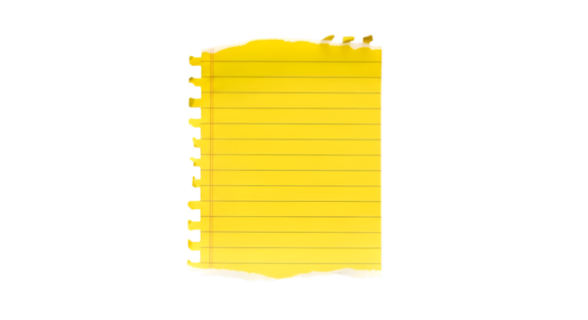 Torn yellow lined paper with black background notebook