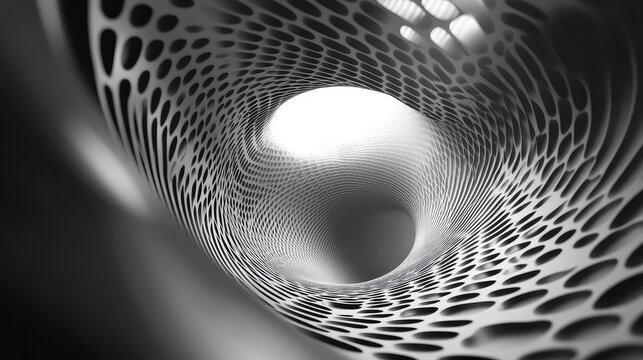 Abstract parametric architecture tunnel vortex design pattern