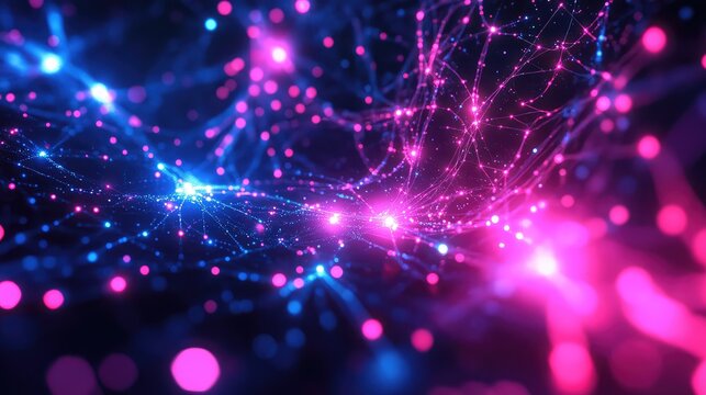 Abstract network connection forming digital space technology