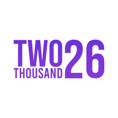 Abstract Grainy Gradient Year 2026 PNG Design. Isolated Modern New Year Future Concept Transparent Background
