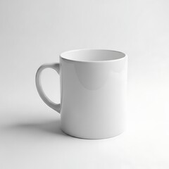Empty white ceramic coffee mug isolated on a clean background