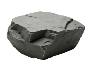 Gray rock fragment transparent background cutout png