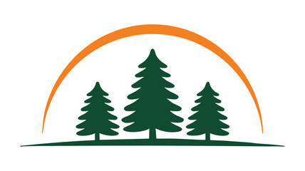 Obraz premium Pine trees forest landscape icon