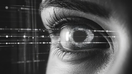 Human eye scanning digital data stream biometrics technology