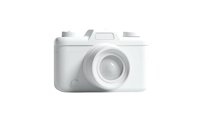 All white simplistic camera isolated on a black background