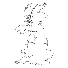 UK and Ireland Map Outline