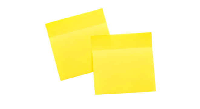 Two Yellow Sticky Notes on Black Background paper adhesive