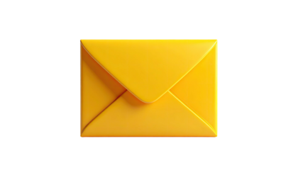 Glossy golden envelope isolated on black background
