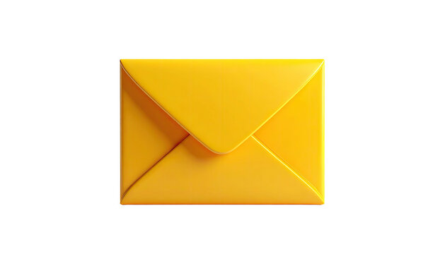 Glossy golden envelope isolated on black background - Powered by Adobe
