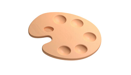 Wooden art palette with circular depressions