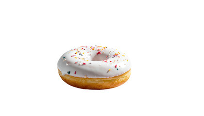 Glazed doughnut with sprinkles on black