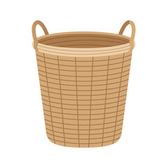 Obraz premium Simple flat-drawn clothes basket in natural colors, isolated on white background