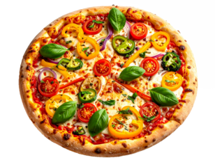 Tasty Italian Style Pizza with Assorted Meats and Cheese