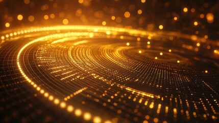 Golden digital data swirl network connecting information