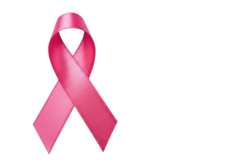 A vibrant pink awareness ribbon symbolizing support and hope for breast cancer research and patient care isolated on transparent background