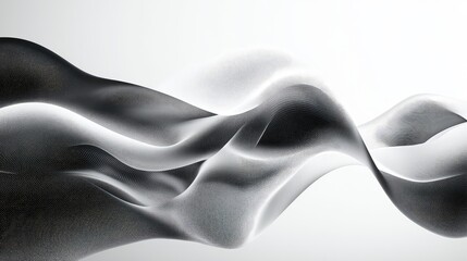 Abstract wavy mesh creating dynamic flow moving horizontally