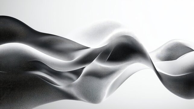 Abstract wavy mesh creating dynamic flow moving horizontally