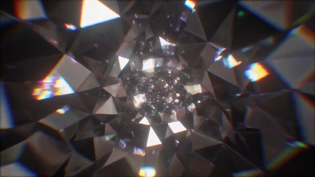 幾何形が交錯する光の衝突