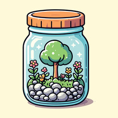 Charming Terrarium with Greenery in a Glass Jar