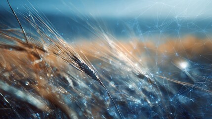 Wheat field connecting with digital network technology