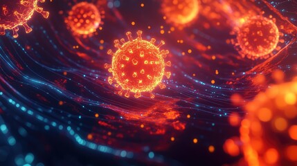 Virus cells spreading in a digital environment