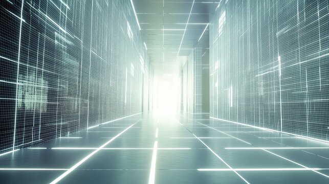 Digital grid data tunnel leading to light