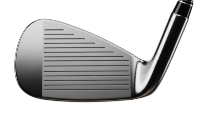 Golf club iron head close up transparent background cutout png