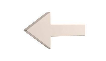 Obraz premium Light beige, 3D arrow pointing left against black backdrop
