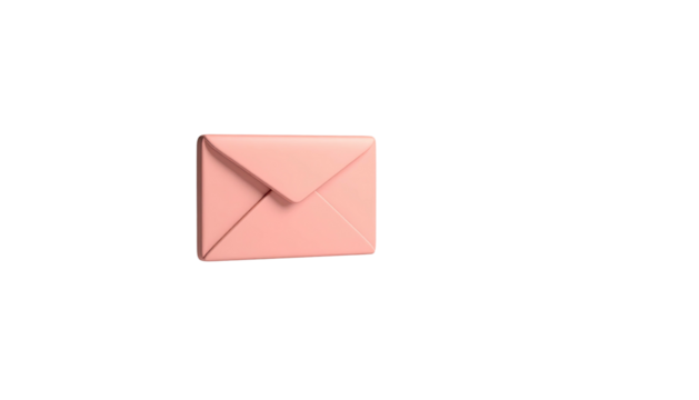 Peach envelope against stark black background