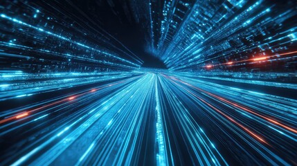 Digital data stream moving through network tunnel