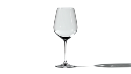 Wineglass centered against dark backdrop, elongated shadow visible