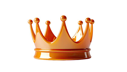 Glossy caramel crown with spherical finials on stark background