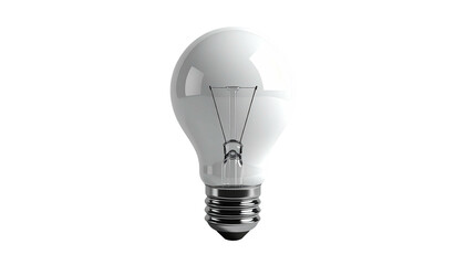 Isolated lightbulb; filament visible against pure black backdrop