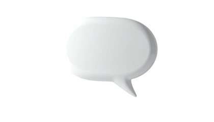 White, rounded speech bubble against a stark black background
