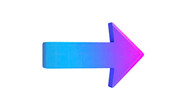 Gradient right arrow outlined against a dark background