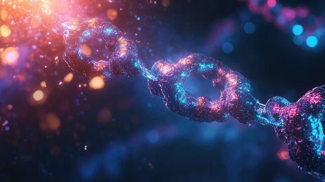 Blockchain technology connecting digital data chain network