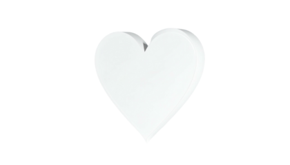White, three-dimensional heart against black background