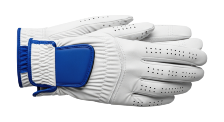 White and blue baseball batting gloves transparent background cutout png