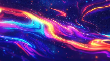 Vibrant cosmic fluid flow with shining particles