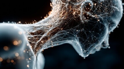 Stunning digital representation of the human mind with interconnected neural networks, a concept of AI, data, and future technologies