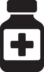 Black Medicine Bottle Symbol Vector Icon