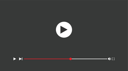 audio or video player progress loading bars with time slider, play and pause, rewind and fast forward buttons. Templates of media player playback panel interface. Vector illustration.
