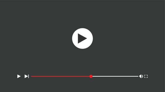 audio or video player progress loading bars with time slider, play and pause, rewind and fast forward buttons. Templates of media player playback panel interface. Vector illustration.

