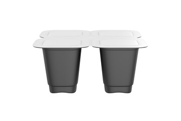 Blank Packaging Containers for Yogurt, Ice Cream or Dessert. 3d Illustration