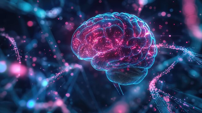 Human brain processing data with artificial intelligence network