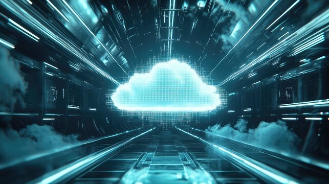 Cloud computing data storage network technology concept