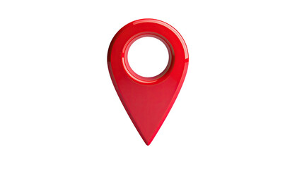 Red map pin with glossy shine
