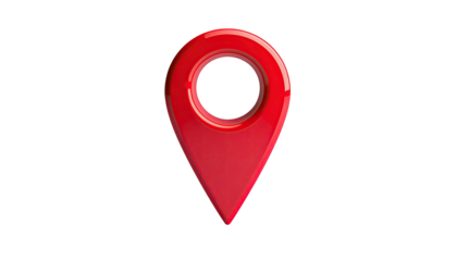 Red map pin with glossy shine